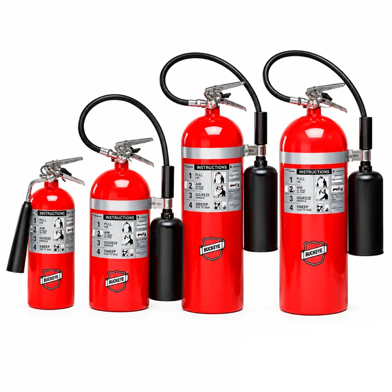 Extintores de gas carbónico · CO₂
